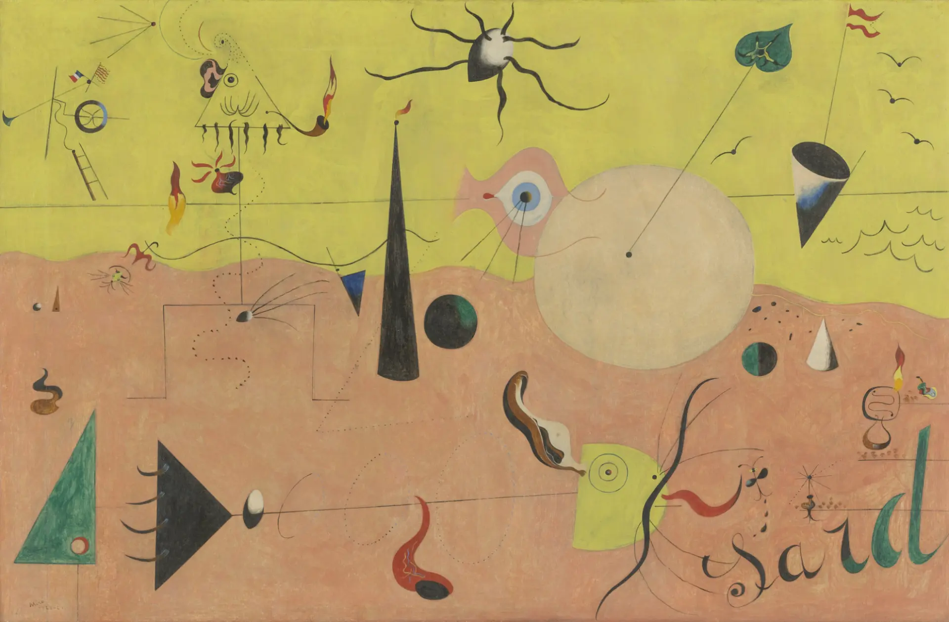 Joan Miró, The Hunter (Catalan Landscape), 1923–24.