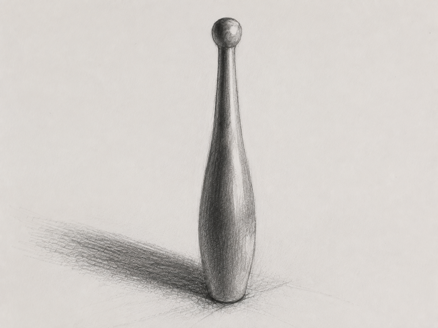 Adjusted graphite study of the wooden pin