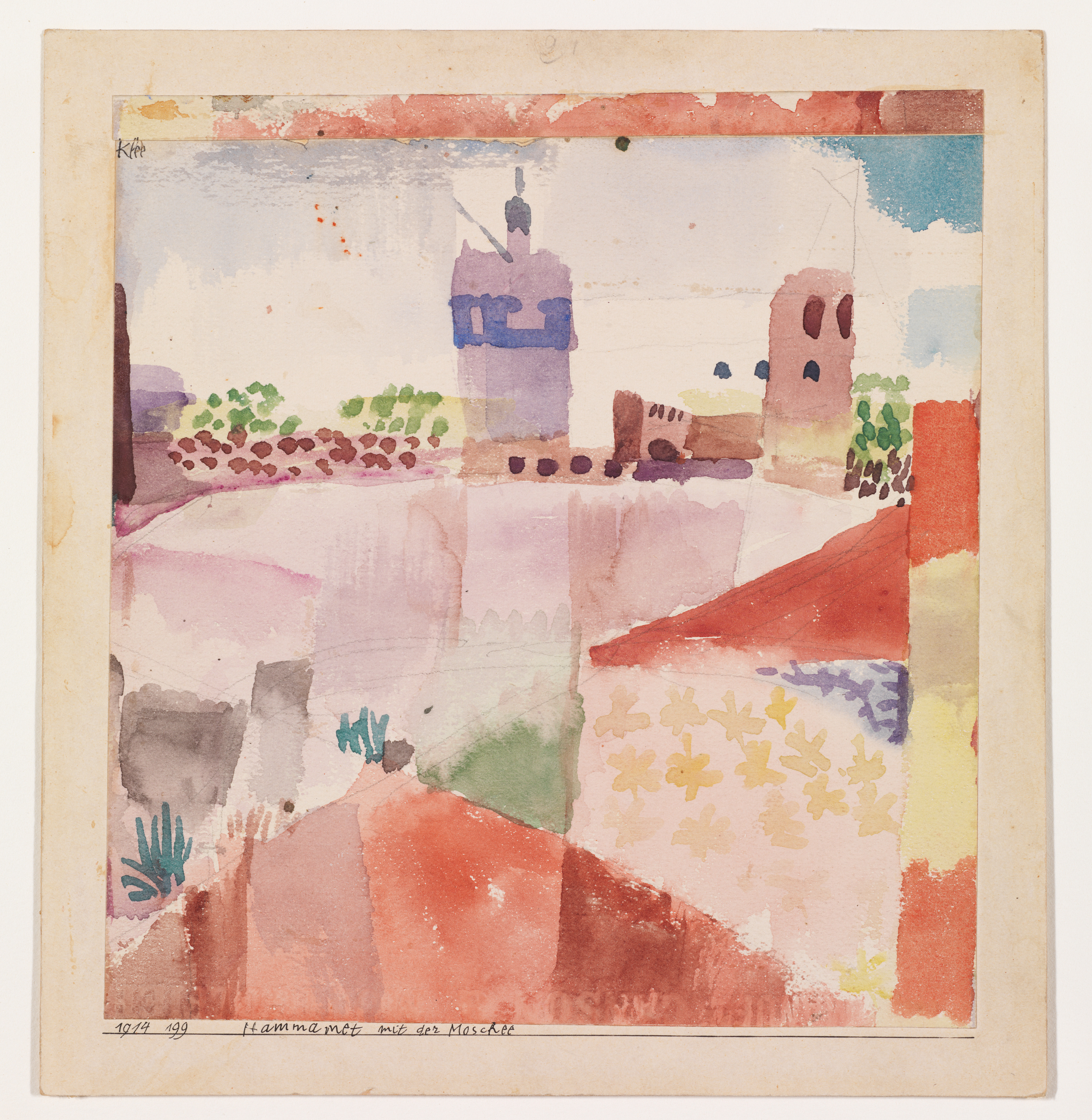 Paul Klee's watercolour Hammamet with Its Mosque, composed from translucent geometric planes of colour.