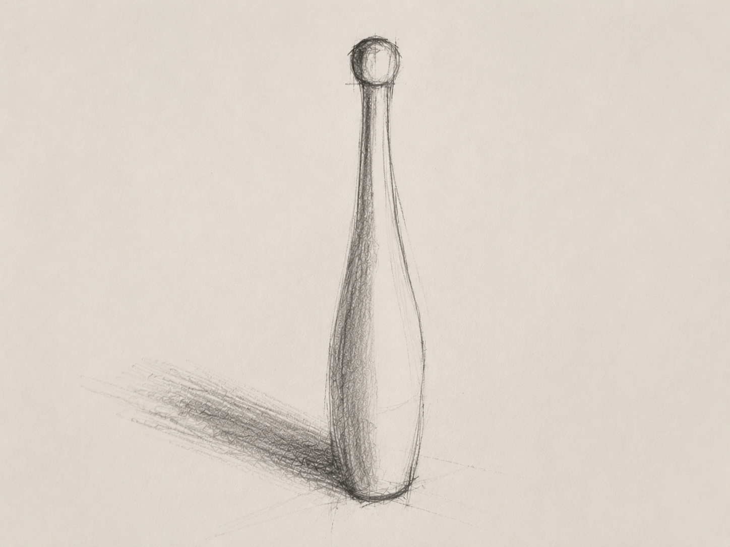 Early graphite study of the wooden pin